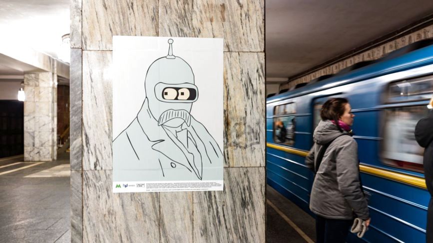 Вінницький активіст порізав портрети «Квантового Шевченка» у Києві