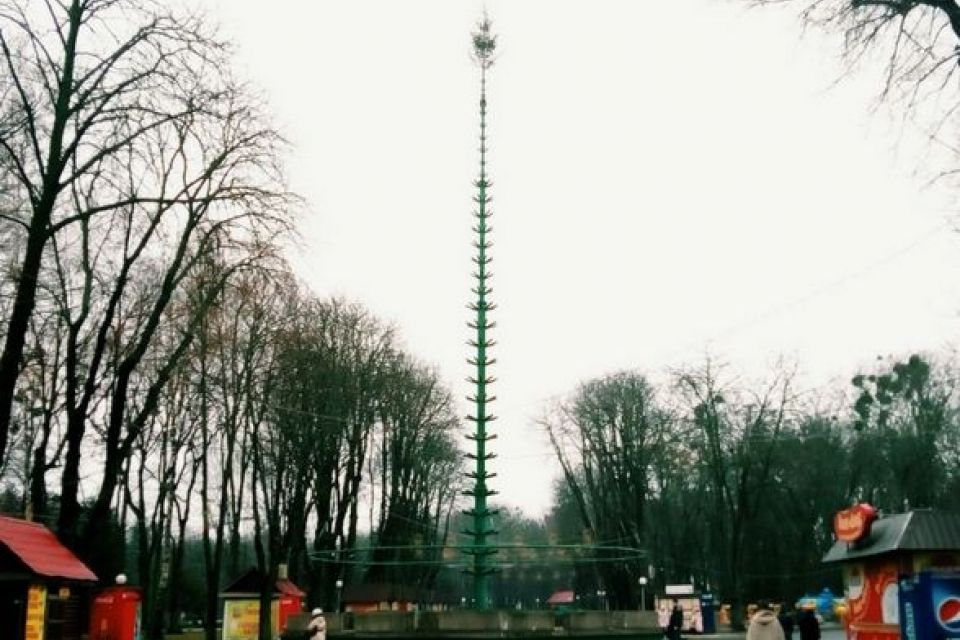 Фото дня. У парку збудували каркас ялинки. Вона «зелена» на 1%