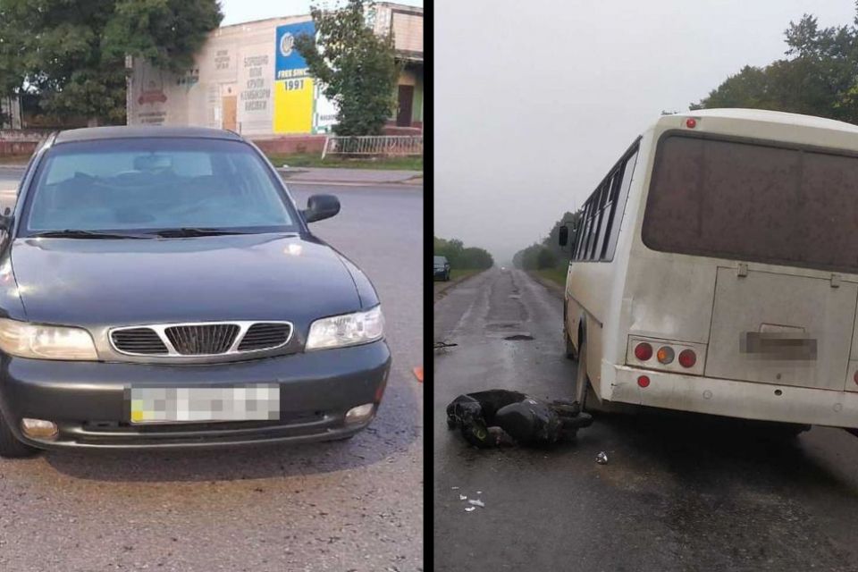 Аварії біля Вінниці: водій на вантажівці врізався в Daewoo, а скутеріст влетів під автобус