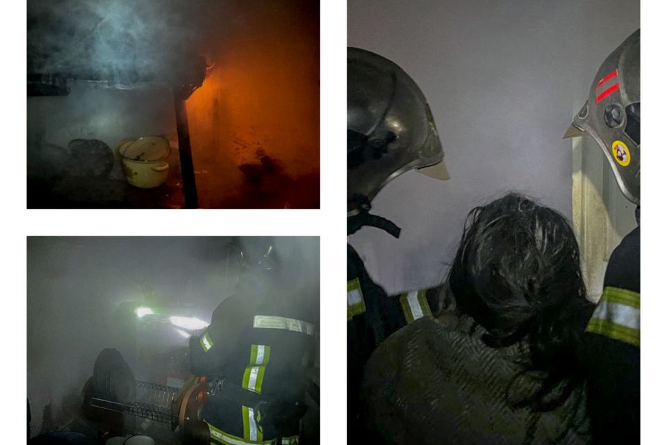 Дим заповнив будинок — рятувальники вивели жінку з палаючої кухні