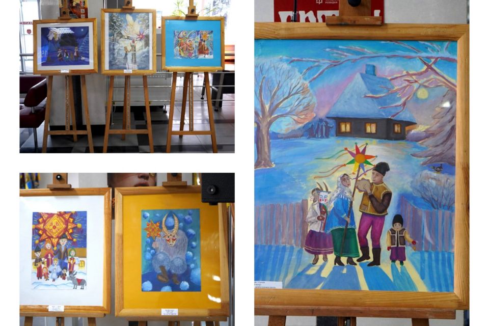 Дідух, вертеп та різдвяна зоря: у холі мерії експонують роботи юних митців
