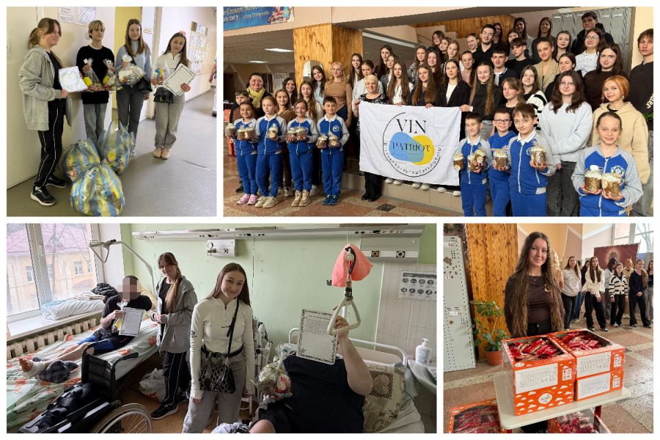 Вінницькі школярі підготували тисячу великодніх кошиків для Захисників, які проходять реабілітацію в медзакладах