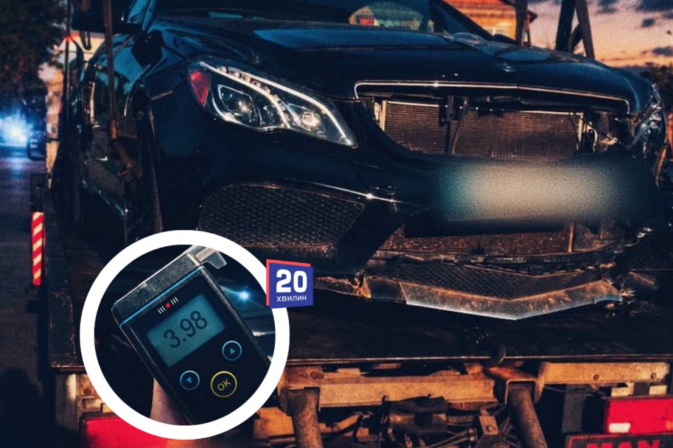 На Мазепи Mercedes врізався паркан. Авто на арештмайданчик, а водію — чотири протоколи