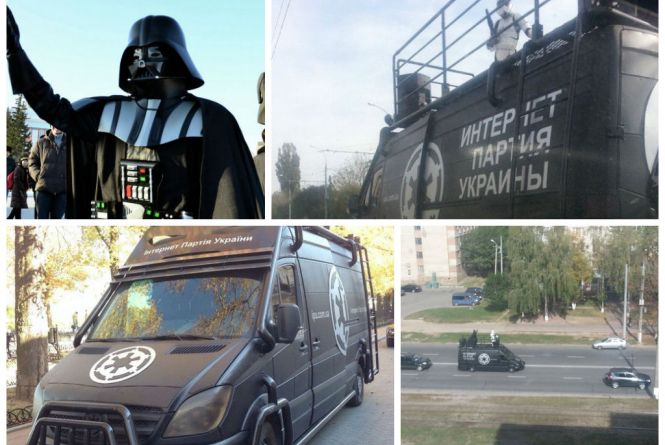 У Вінниці їздить автомобіль Дарта Вейдера з включеним маршем і воїнами на даху