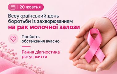 20 жовтня — День боротьби з раком молочної залози: пройдіть обстеження вчасно (партнерський проєкт)