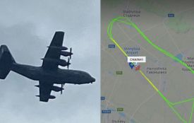 ФОТО ДНЯ: біля Вінниці кружляв американський військовий літак Lockheed MC-130