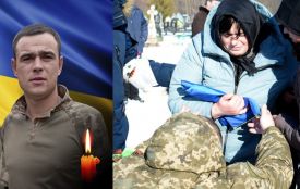 Весільний коровай попереду скорботної процесії. Погребищенська громада прощалася з Героєм
