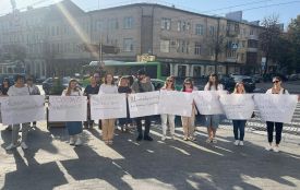 «Звільняти професіоналів — це дно». За керівника лікарні під облрадою другий день пікетують