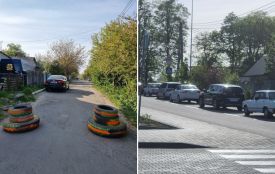 Асфальту немає, а машини «літають». Провулок на Старому місті став об’їзною дорогою