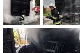 На Вінниччині горіли будинки та вантажівка, що спалахнула на трасі