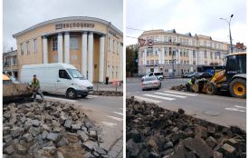 Біля облради звужують пішохідний перехід з вимогами доступності