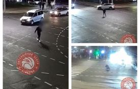 Перформанс на Пирогова: чоловік кидався на машини та сів посеред дороги