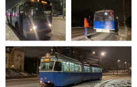 Як у Вінниці вночі рятували трамваї та тролейбуси від обледеніння