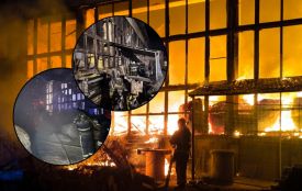 Чотири підрозділи надзвичайників гасили масштабну пожежу складу на вулиці Гетьмана Мазепи