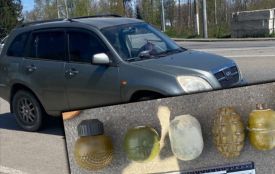 У водія Chery в Хмільницькому районі вилучили шість гранат, які він ховав у сумці