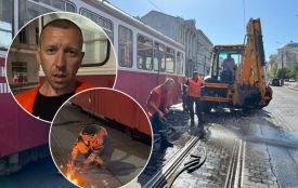 На Соборній за ніч завершили ремонт колії, яка деформувалася через спеку