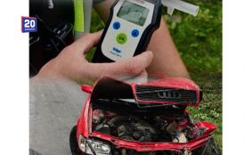 У селі під Хмільником нетверезий керманич Audi зніс ліхтарний стовп