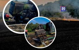 Комбайн загорівся під час жнив, а дитячі пустощі спалили 10 тонн сіна