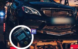 На Мазепи Mercedes врізався паркан. Авто на арештмайданчик, а водію — чотири протоколи