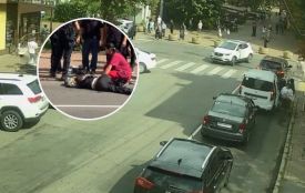 На Грушевського збили дівчину на самокаті: її забрала швидка