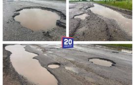 Дорога до Яворівки розсипається. «Швидка» та шкільний автобус ледве проїжджають
