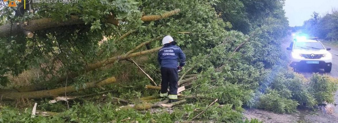 Областю пронеслася негода. Майже 20 рятувальників розблоковували автошляхи