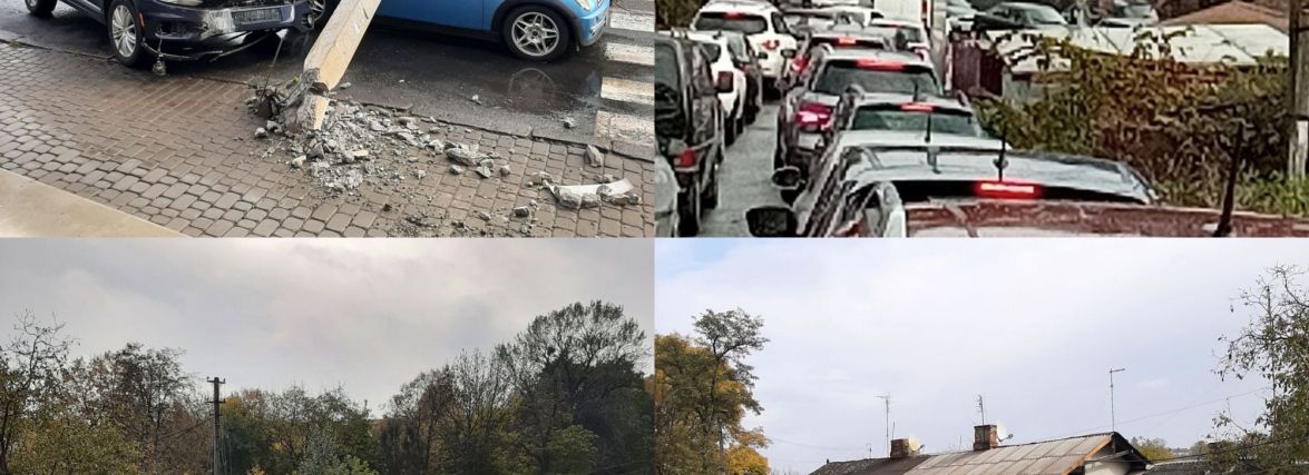 На Коріатовичів водій на Volkswagen зніс опору. Вже утворився великий затор