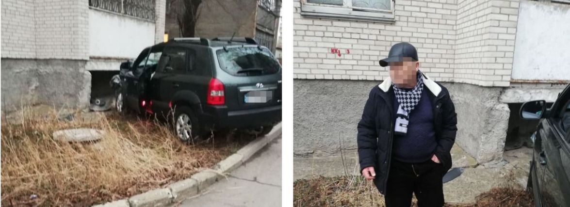 П’яний водій на Tucson врізався у стіну будинку та махав кулаками перед копами (ВІДЕО)
