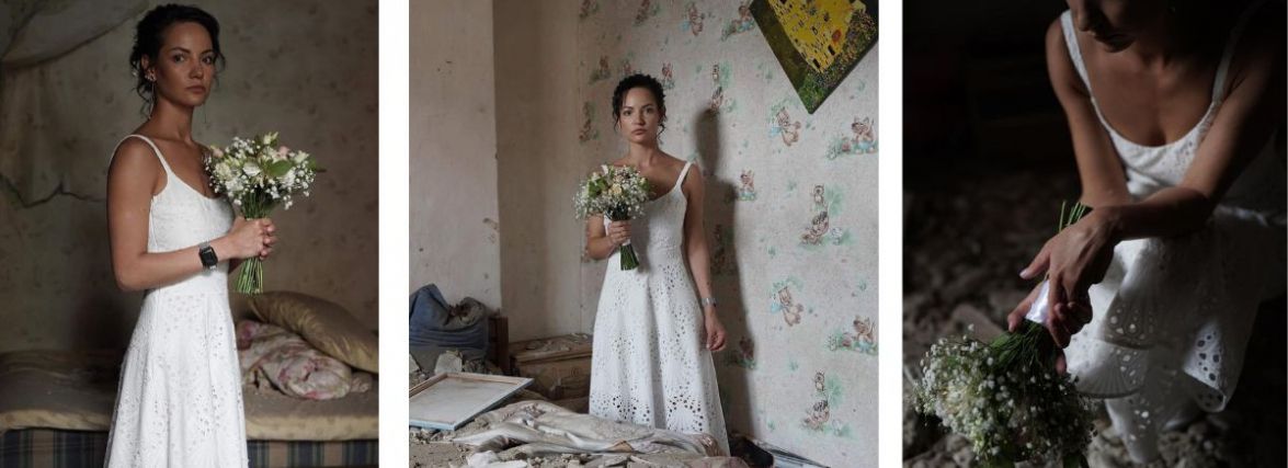 «Ми хотіли показати, що таке війна»: вінничанка провела свою весільну фотосесію у зруйнованому ракетою будинку