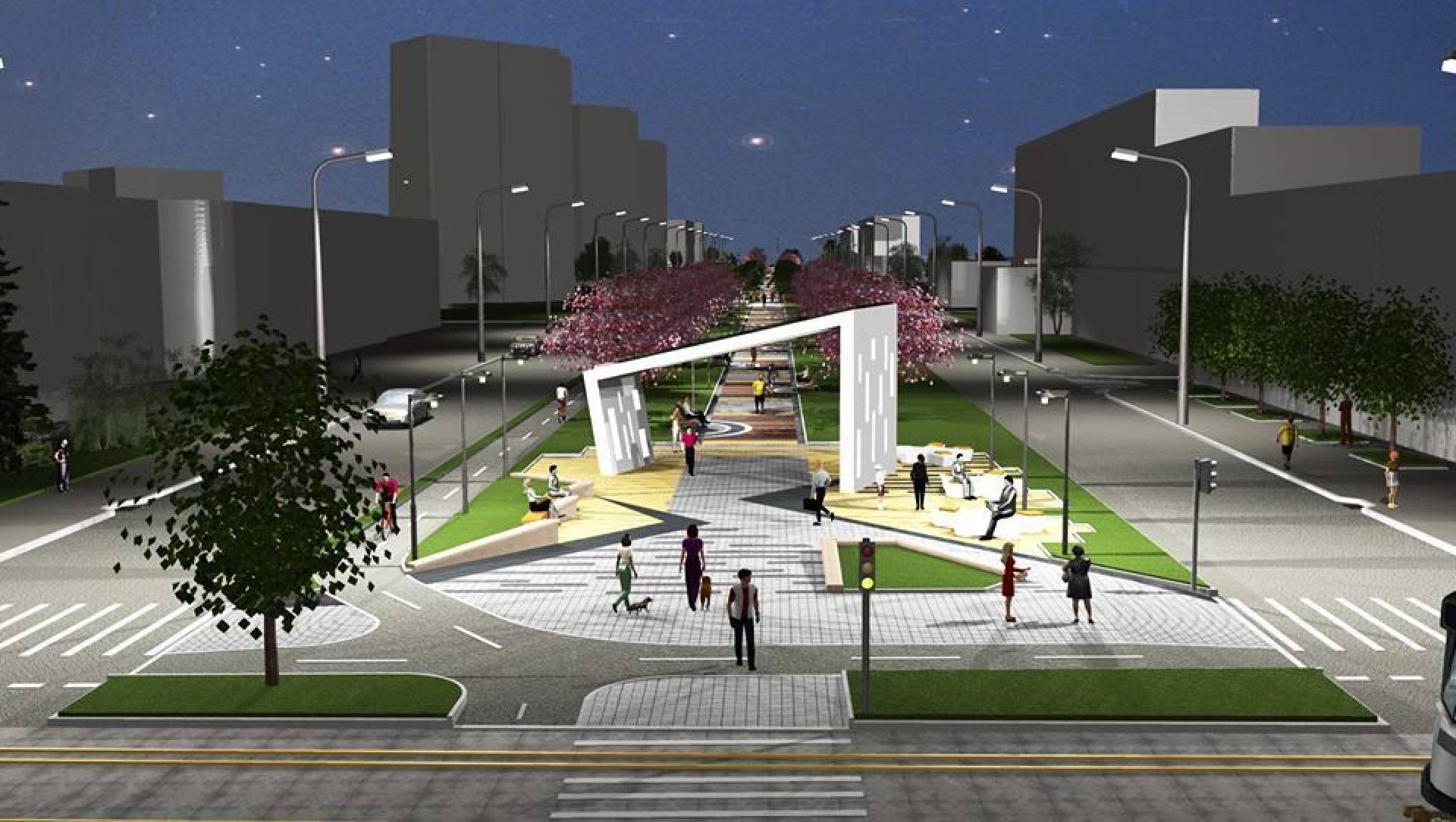 Декоративна арка на проспекті, що буде на перехресті з Келецькою