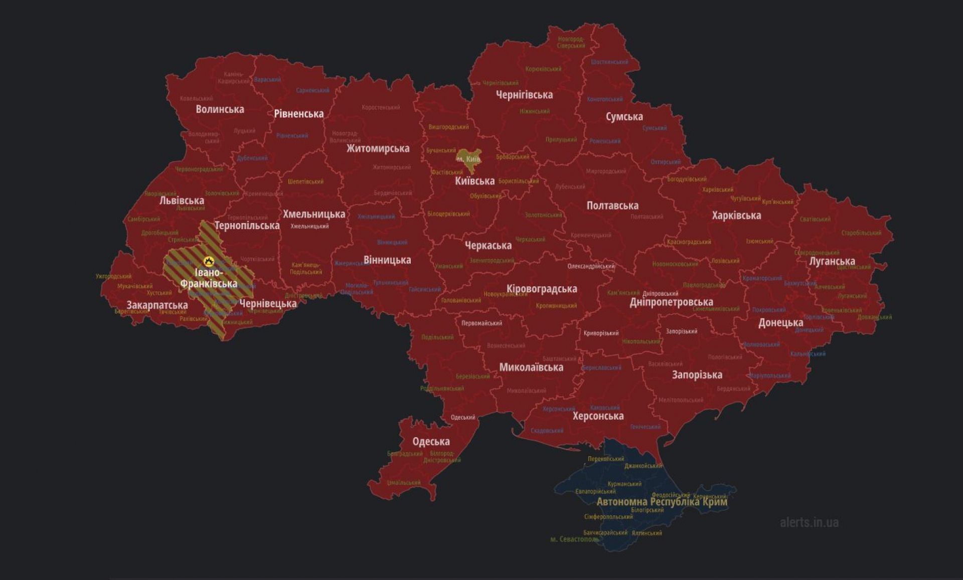 Alerts in ua карта повітряних